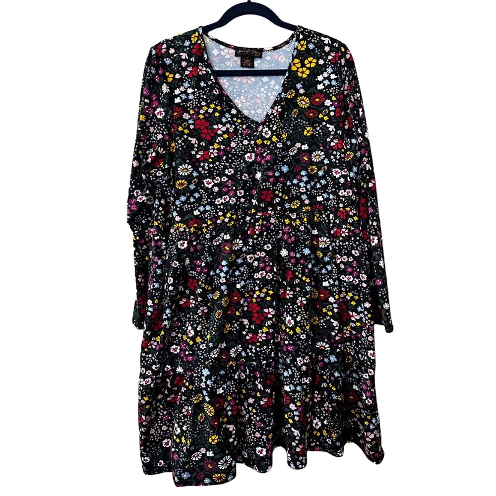 3/4 Length Sleeved Floral Dress - Size 3X Plus
